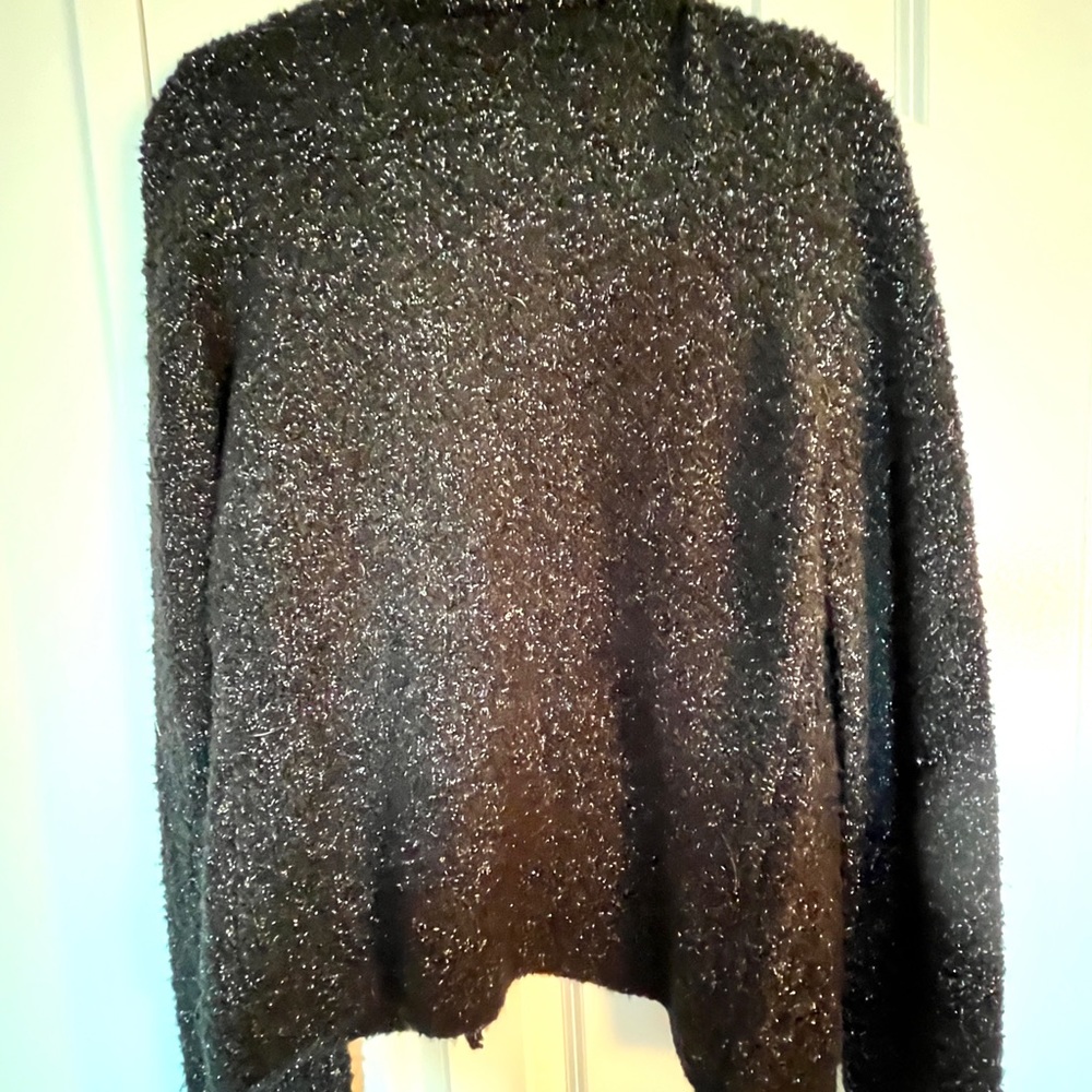 🎀HOST PICK🎀 Stunning WHBM JACKET knit Black Medium pearls silver 🎀 - Picture 10 of 10